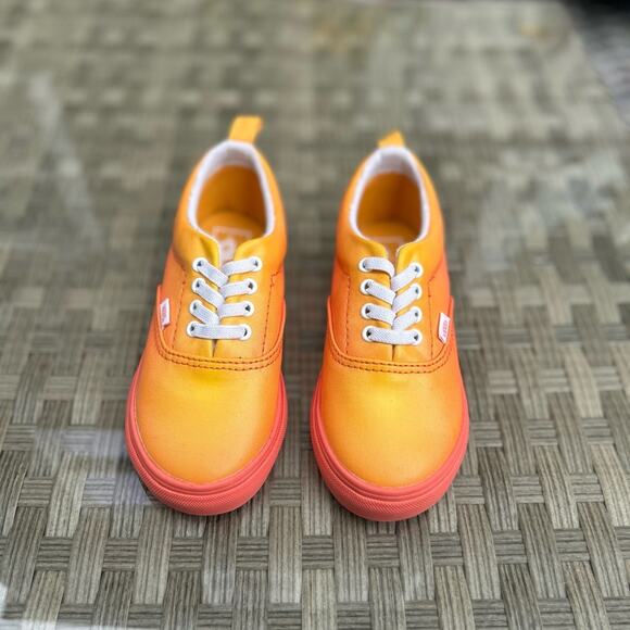 Vans Orange Red Gradient Sneakers Classic Style Size 10 Kids - Picture 2 of 5